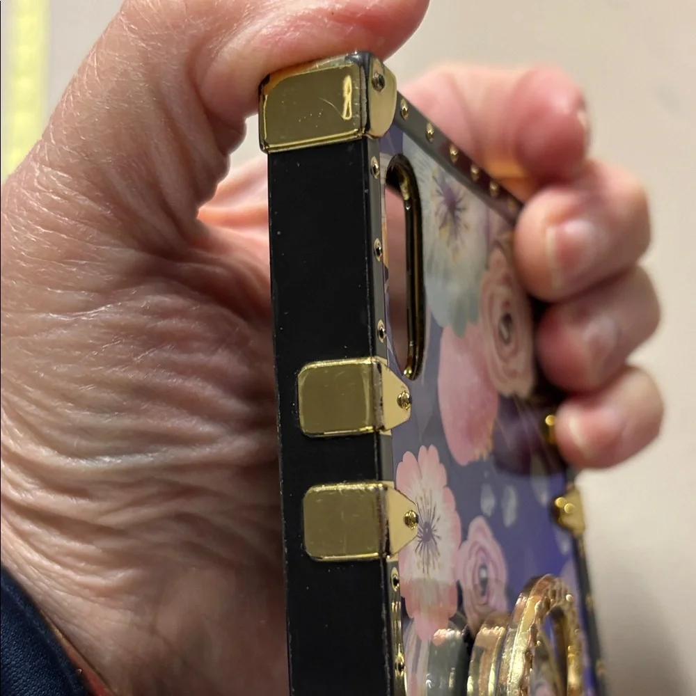 Floral Pattern Phone Case with Ring Holder